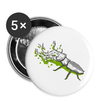 grüner drachen - Buttons klein 25 mm (5er Pack) - Weiß - Vorne