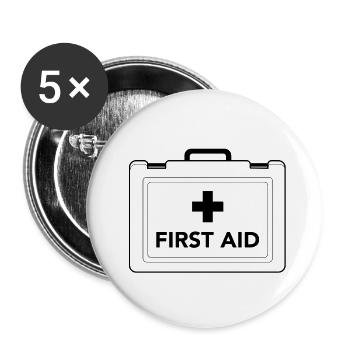 first aid case design - Buttons small 1''/25 mm (5-pack) - white - Front