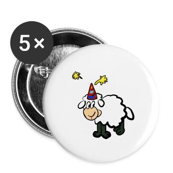 Fête des moutons - Lot de 5 petits badges (25 mm) - blanc - Devant