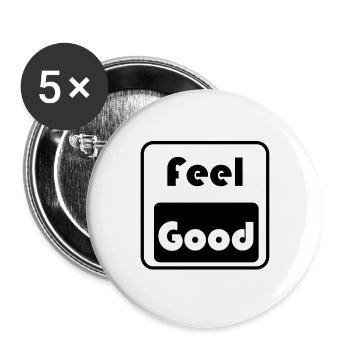 Feel Good - Buttons small 1''/25 mm (5-pack) - white - Front