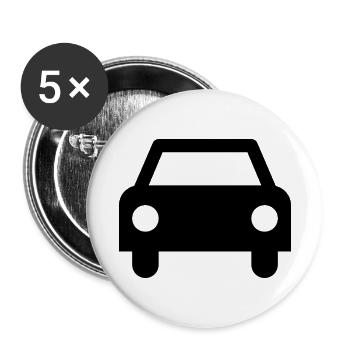 car auto logo - Buttons klein 25 mm (5er Pack) - Weiß - Vorne