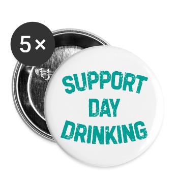 Journée de soutien à la consommation de bière cadeau d'alcool - Lot de 5 petits badges (25 mm) - blanc - Devant
