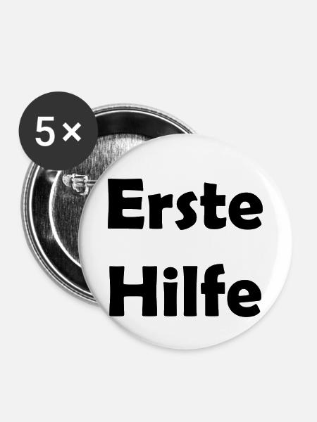 Erste Hilfe - Buttons klein 25 mm (5er Pack) - Weiß