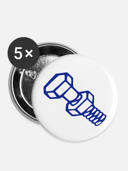 Schraube - Buttons klein 25 mm (5er Pack) - Weiß