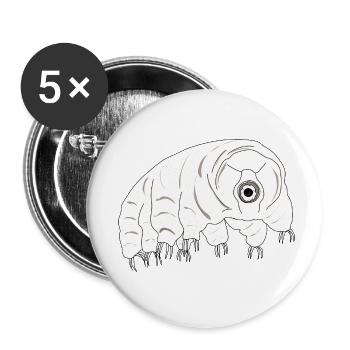 Tardigrade water bear - Buttons small 1''/25 mm (5-pack) - white - Front