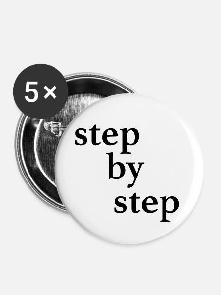 Schritt für Schritt - Buttons klein 25 mm (5er Pack) - Weiß