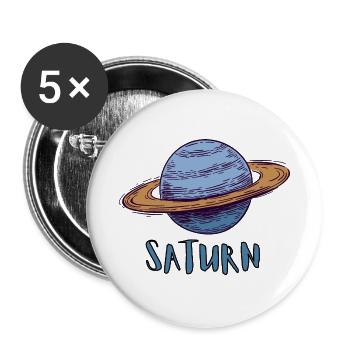 Saturn - Buttons small 1''/25 mm (5-pack) - white - Front