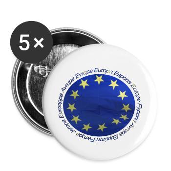 Europa - Lot de 5 petits badges (25 mm) - blanc - Devant