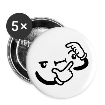 Geste de réflexion - Lot de 5 petits badges (25 mm) - blanc - Devant