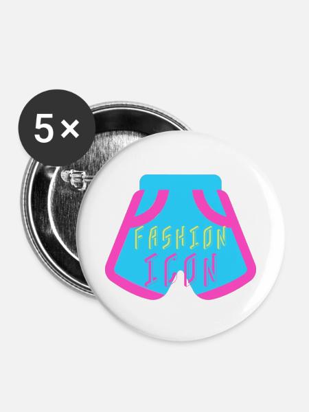 Fashion - Buttons klein 25 mm (5er Pack) - Weiß