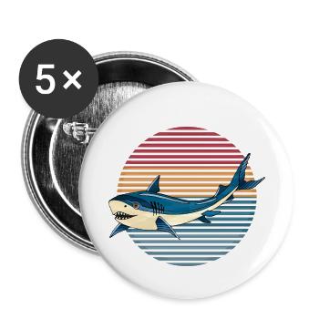 Shark - Buttons small 1''/25 mm (5-pack) - white - Front