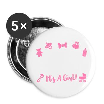 Père Paternité bébé naissance - Lot de 5 petits badges (25 mm) - blanc - Devant