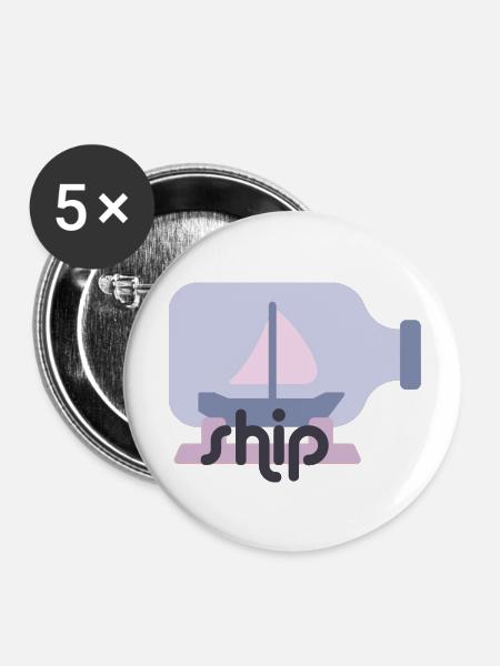 Ship - Buttons klein 25 mm (5er Pack) - Weiß