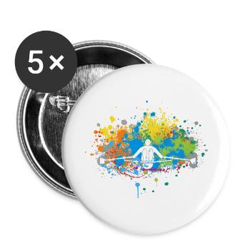 Farbkleckse Rudern - Buttons klein 25 mm (5er Pack) - Weiß - Vorne