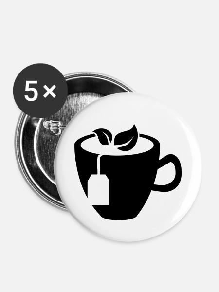 Teetasse - Buttons klein 25 mm (5er Pack) - Weiß
