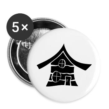 Design Holz Hütte - Buttons klein 25 mm (5er Pack) - Weiß - Vorne