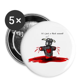 Just a flesh wound! - Buttons small 1''/25 mm (5-pack) - white - Front