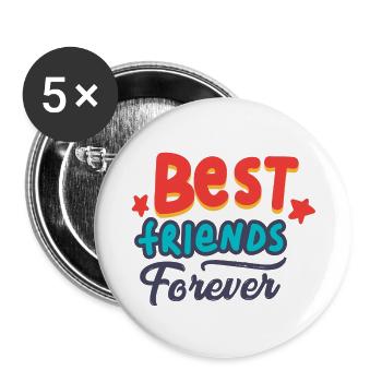 Meilleurs ami - Lot de 5 petits badges (25 mm) - blanc - Devant