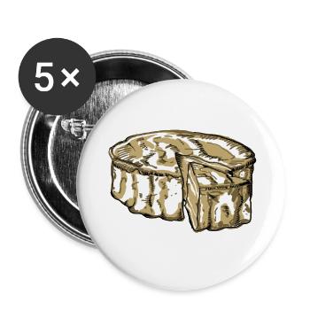 camembert - Lot de 5 petits badges (25 mm) - blanc - Devant