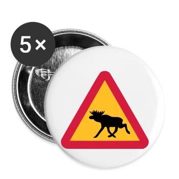 Elch - Buttons klein 25 mm (5er Pack) - Weiß - Vorne