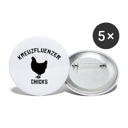 Kreuzfluenzer Chicks BLACK - Buttons klein 25 mm (5er Pack)