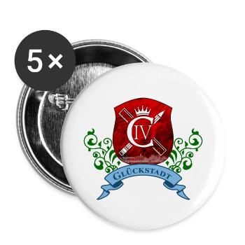 TShirt Design CIV Mädels - Buttons klein 25 mm (5er Pack) - Weiß - Vorne