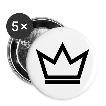 Crown Princess King Queen symbol vector - Buttons small 1''/25 mm (5-pack) - white - Front