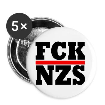 FCK NZS - Lot de 5 petits badges (25 mm) - blanc - Devant