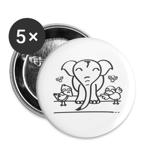 78 elephant - Buttons klein 25 mm (5er Pack)