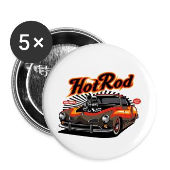 Hotrod Hot Rod Speedracer - Buttons klein 25 mm (5er Pack) - Weiß - Vorne