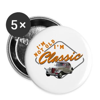 I’m Not Old I’m Classic Funny Car Graphic - Mens - Lot de 5 petits badges (25 mm) - blanc - Devant