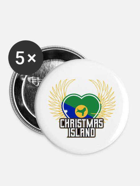 Weihnachtsinsel - Buttons klein 25 mm (5er Pack) - Weiß