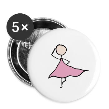 tänzerin kleid - Buttons klein 25 mm (5er Pack) - Weiß - Vorne
