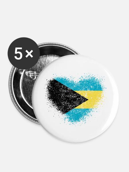 Bahamas - Buttons klein 25 mm (5er Pack) - Weiß