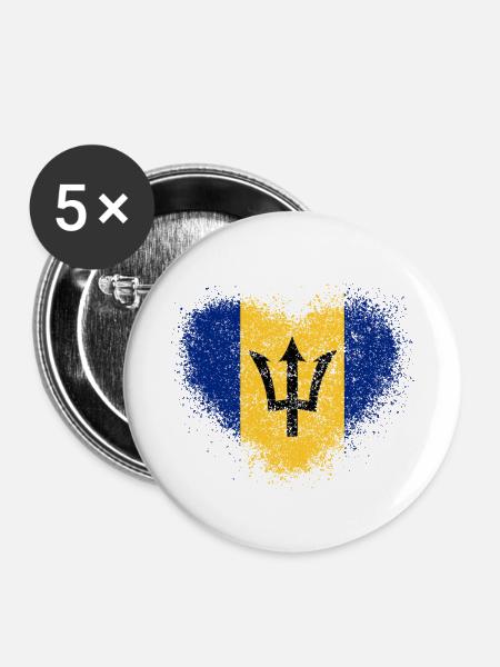 Barbados - Buttons klein 25 mm (5er Pack) - Weiß