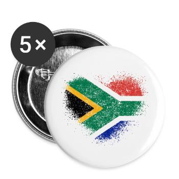 South Africa - Buttons small 1''/25 mm (5-pack) - white - Front