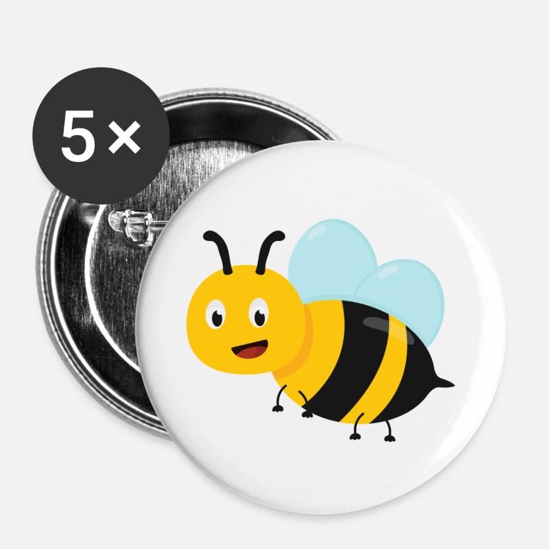 Bi - Små knappar 25 mm (5-pack) - vit