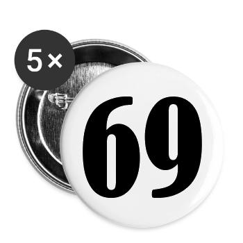 69 - Buttons klein 25 mm (5er Pack) - Weiß - Vorne
