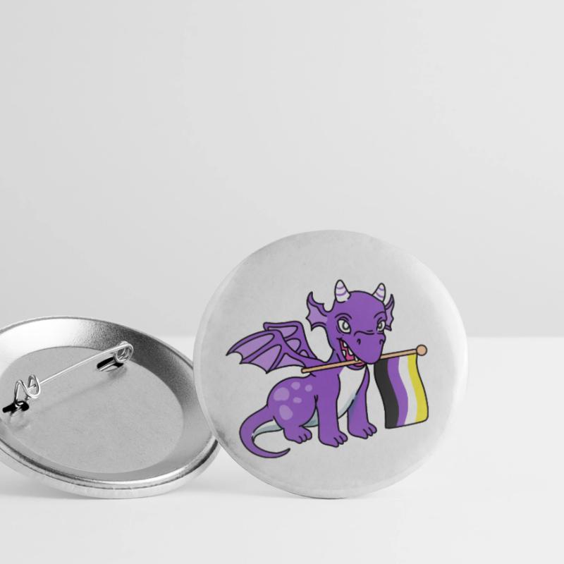 Nonbinary Pride Drache Nonbinary Pride Buttons klein 25 mm (5er Pack)