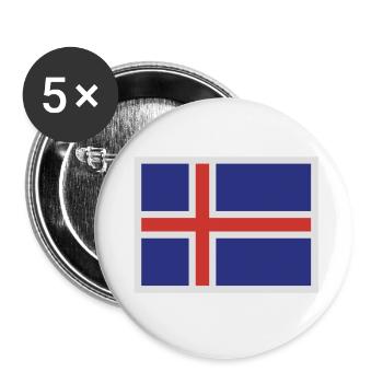 Iceland - Buttons small 1''/25 mm (5-pack) - white - Front