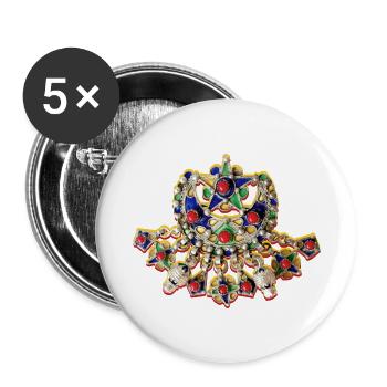 Bijoux kabyle afzim - Lot de 5 petits badges (25 mm) - blanc - Devant