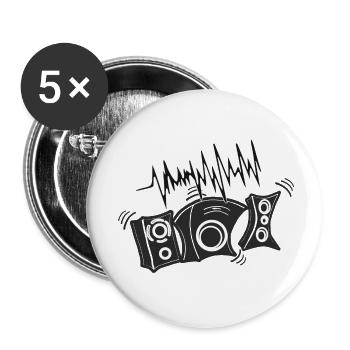 Juke-boxes, disco, basses - Lot de 5 petits badges (25 mm) - blanc - Devant