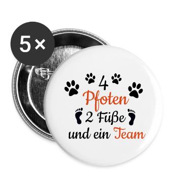 Hundeliebhaber Hunde Geschenkidee Hundebesitzer - Buttons klein 25 mm (5er Pack) - Weiß - Vorne