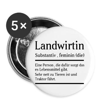 Landwirtin Bäuerin Definition Bedeutung Spruch - Buttons klein 25 mm (5er Pack) - Weiß - Vorne
