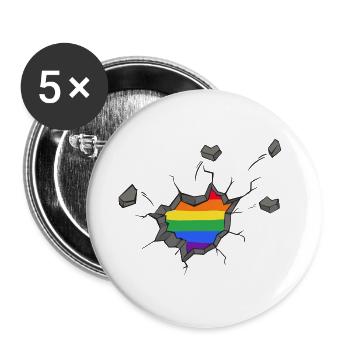 lgbt pride love rules human gender pan queer lgbtq - Buttons klein 25 mm (5er Pack) - Weiß - Vorne