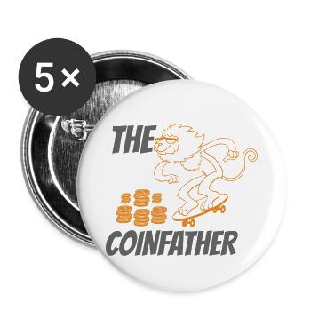 Bitcoin und Krypto, Coinfather - Buttons klein 25 mm (5er Pack) - Weiß - Vorne