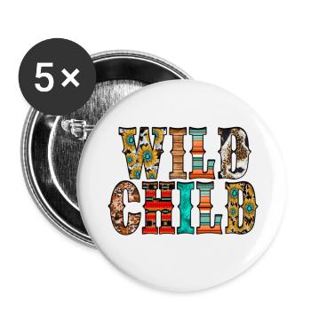 Wild Child - Buttons small 1''/25 mm (5-pack) - white - Front