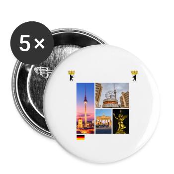 Berlin Germany City Skyline Home Love - Buttons small 1''/25 mm (5-pack) - white - Front