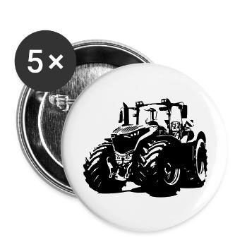 Starker Deutscher Traktor mit roten Felgen - Buttons klein 25 mm (5er Pack) - Weiß - Vorne
