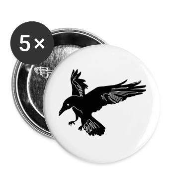 Raven Hugin - Buttons small 1''/25 mm (5-pack) - white - Front